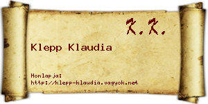 Klepp Klaudia névjegykártya